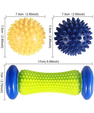 Plantar Fasciitis Foot Massage Roller with 2 Spiky Balls - Arch Pain Relief & Muscle Recovery - Buy Online on GoSupps.com