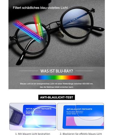 Koosufa Round Progressive Multifocal Anti-Blue Light Reading Glasses for Men & Women - Retro Metal Frame - Visual Aid for Work - Available in 1.0 to 4.0 Strengths - Buy Online on GoSupps.com