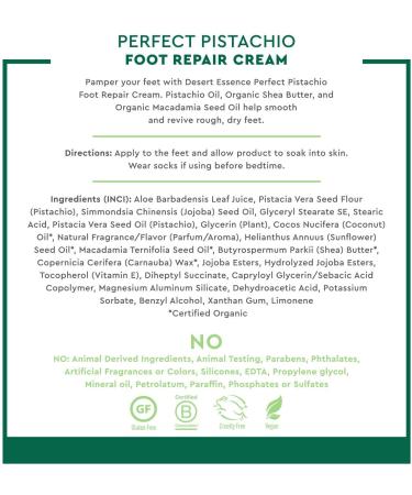 Desert Essence Organics Foot Repair Cream - Perfect Pistachio 3.5 fl oz | Intense Moisturizing & Healing - Buy Online on GoSupps.com