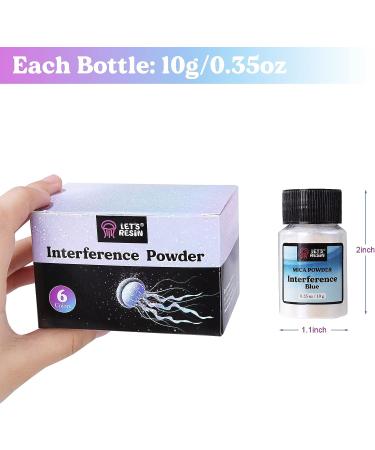 LET'S RESIN Interference Mica Powder Set - 6 Colors for Epoxy Resin, Paint, Slime, Art - Buy Online on GoSupps.com