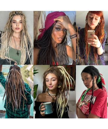 Leeven 40 Strands Blonde Dreadlock Extension 24 Inch - Synthetic Hippie Reggae Braids Locs Handmade Dreads Hair Extensions /613# 24 Inch - Buy Online on GoSupps.com
