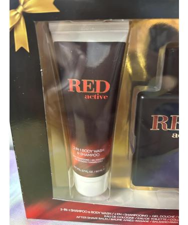 Red Active mens cologne gift set. Includes 2.7 ox cologne body wash shampoo and after shave - Buy Online on GoSupps.com