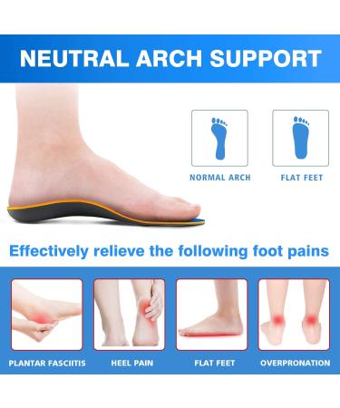 Arch Support Insoles for Plantar Fasciitis & Flat Feet Relief - Heel and Foot Pain Orthotic Inserts - Men & Women - Blue UK-10-290mm - Buy Online on GoSupps.com