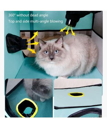 MAZLJ Pet Dryer Pet Hair Dryer Cage Pet Drying Box Cat Household Drying Bag Dog Blowing Hair Green 52X52X40cm - Buy Online on GoSupps.com