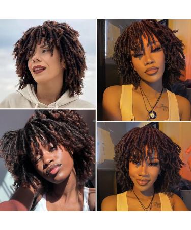 Dreadlock Wigs for Black Women and Men | Short Braided Afro Wig | Synthetic Twist Faux Locs | T1B/27 Color - Buy Online on GoSupps.com