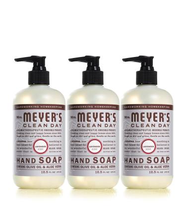 Mrs. Meyer's Hand Soap, Made with Essential Oils, Biodegradable Formula, Lavender, 12.5 fl. oz - Pack of 3