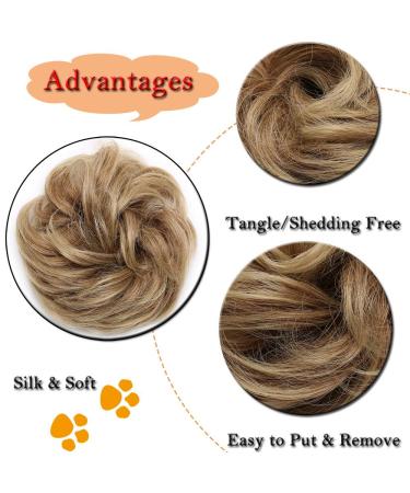 Sego Hair Part Dutt Hair Tie - Thick Hair Extensions for Voluminous Updos | Light Brown & Ash Blonde Mix #12T24 - Buy Online on GoSupps.com