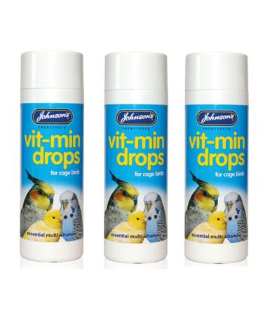 LEEWAY WOODWORK JOHNSONS CAGED BIRD VIT-MIN DROPS 100ML - SUPPLEMENT - HEALTHY PET VITAMIN (3 BOTTLES)