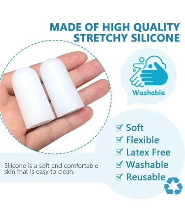 PrettSole Silicone Toe Protectors - 5 Pairs Soft Toe Caps for Corns, Calluses, Blisters | Toe Sleeves for Ingrown Toenail Relief | Reduce Friction | Ideal for Running, Walking | White - Buy Online on GoSupps.com