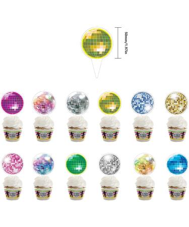 CLLRYBO 24-Piece Disco Cupcake Toppers - Perfect Party & Wedding Decorations - Buy Online on GoSupps.com