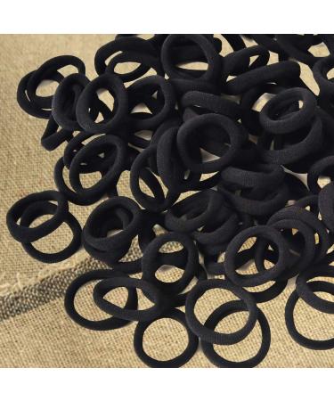 120 Pack Small Black Toddler Hair Ties for Girls & Women - Seamless Cotton Hair Ties 1.18 Inch - Thick Hair Accessories in Black - Buy Online on GoSupps.com