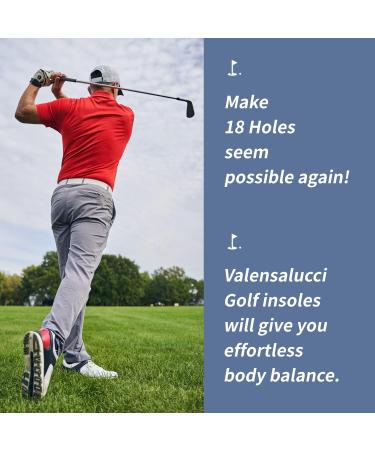 VALENSALUCCI Pro Golf Insoles - Arch Support for Professional Golf Shoes | Orthotic Insoles for Flat Feet | Secret Angle Technology for Distance Increase | Size M (Men 6.5-8 / Women 7.5-9) - Buy Online on GoSupps.com