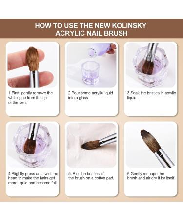 Shine Chance Size 12 Acrylic Nail Brush - 100% Real Kolinsky Art Brush for Acrylic Powder Application - Handmade Manicure Tool for DIY and Professional Use - Buy Online on GoSupps.com