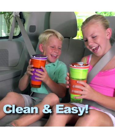 Snackeez Large Travel Snack Cup with Straw - Pink - Pack of 1 - Buy Online on GoSupps.com