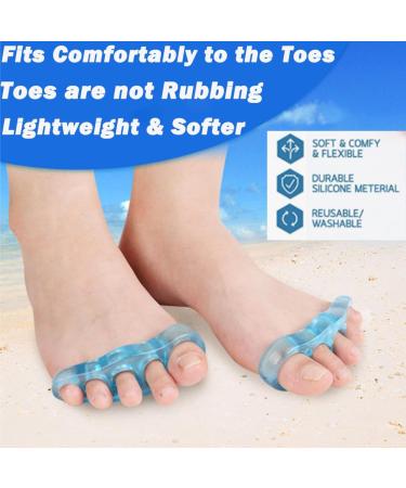 Gel Toe Spreader Spacer - 2 Pairs Washable - Perfect for Pedicures Hammer Toe Relief & Nail Polish - Blue - Buy Online on GoSupps.com