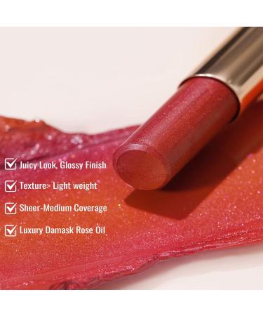 Oulac 2-in-1 Shimmering Lipstick & Lip Balm - Vegan Copper Lip Care for Hydrated Juicy Lips | Shine & Repair Dry Cracked Lips (S01) - Buy Online on GoSupps.com