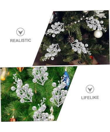 HOMSFOU 20pcs Foam flower arrangement artificial Christmas Picks xmas berries decorations cutting Christmas Tree Picks artificial fruit decorate Artificial Berry crafts berry branch Silver 19X5X5CM - Buy Online on GoSupps.com