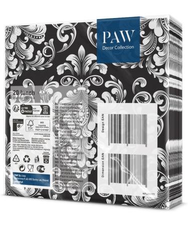 PAW 3-Layer Napkins (33x33 cm) - 20 Colorful Paper Napkins for Weddings Communions and Special Occasions - Buy Online on GoSupps.com