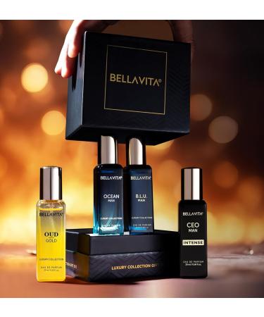 Bella.Vita Luxury Collection Eau De Parfum Gift Set 4 x 20ml Men's OUD GOLD OCEAN B.L.U & CEO - Buy Online on GoSupps.com