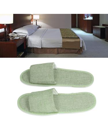 Jenngaoo 20 Couples Disposable Slippers - Breathable Soft Linen Hotel & Spa Slippers Open/Closed Toes 30cm (B-Green) - Buy Online on GoSupps.com