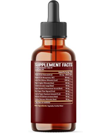 NUQIIT 10in1 Lemon Balm Tincture Blend Includes Vitamin D3 Vitamin K2 Lemon Balm Ginger Turmeric Ceylon Cinnamon and More - 1 FL Oz - 60 Day Supply - Buy Online on GoSupps.com