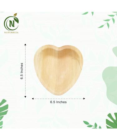 Naturelia Areca Heart-Shaped Kids 6.5-Inch Plates- Eco-Friendly Disposable Biodegradable and Microwave-Palm Leaf Dinnerware for Special Occasions- Natural Plate Ideal for Weddings Parties Events - Buy Online on GoSupps.com