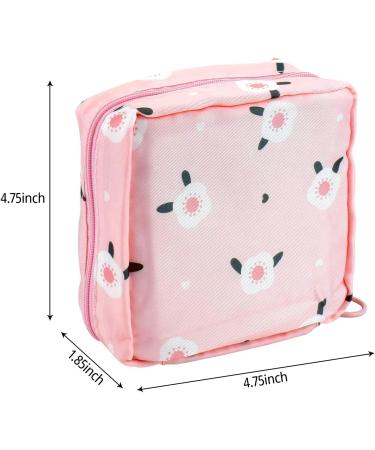 Sanitary Napkin Storage Bag Menstrual Cup Pouch - Pink Small Flowers | Portable Feminine Period Bags for Teen Girls & Women - Buy Online on GoSupps.com