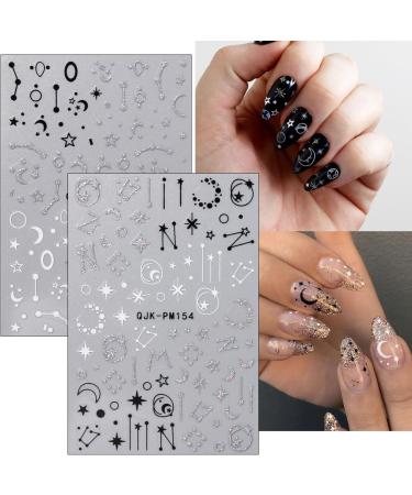 JMEOWIO 10 Sheets Glitter Black White Flower Nail Art Stickers Decals Self-Adhesive Cute Rose Nail Supplies Nail Art Design Decoration Accessories - Buy Online on GoSupps.com