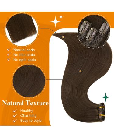 Easyouth Brown Clip-In Extensions | Real Remy Hair | Darkest Brown Clip-On Extensions for Hair Recovery - Buy Online on GoSupps.com