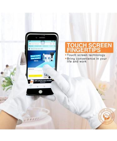 MNOPQ 100% Cotton Moisturizing Gloves - 4 Pairs Medium | Overnight Bedtime Gloves for Eczema | Touch Screen Friendly | Includes Washing Bag & Wristband - Buy Online on GoSupps.com