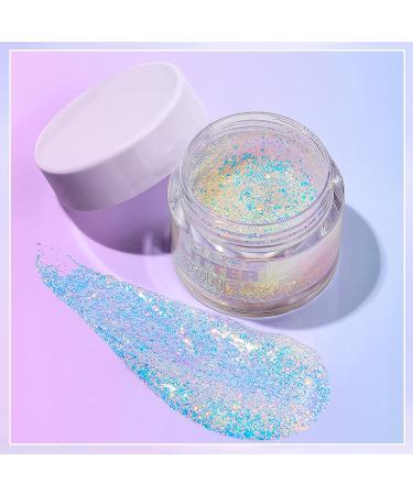 HOSAILY Holographic Chameleon Mermaid Glitter Gel - Color Shifting Metallic Sparkle for Face, Body, Hair, Eyes, Lips, Nails - Long Lasting Liquid Glitter for Festivals & Parties - Buy Online on GoSupps.com