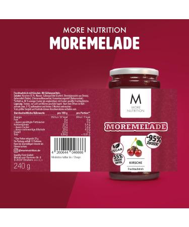 Buy MORE NUTRITION Moremelade Cherry - 4 x 240g Light Fruit Spread | International Shipping Available - Buy Online on GoSupps.com