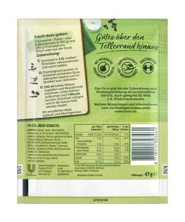 Knorr Fix Hunters Schnitzel Seasoning Mix - Delicious Additive-Free Flavor | 47g | Perfect for Schnitzel Lovers - International Shipping Available! - Buy Online on GoSupps.com