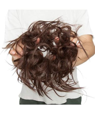 Medium Brown Extensions Updo Hair Scrunchie | Ponytail Hairpiece & Hair Tie for Effortless Styles - Buy Online on GoSupps.com