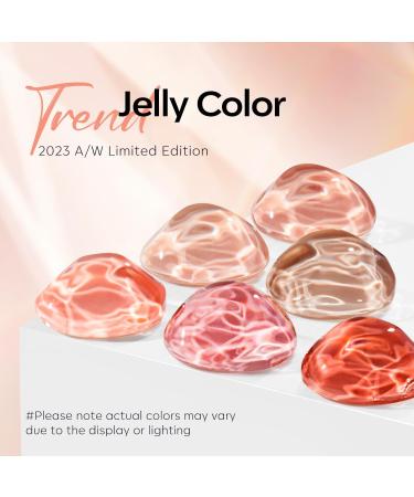 Modelones Gel Nail Polish 6 Colors Jelly Gel Polish Transparent Sheer Nude Neutral Nail Polish Soak Off UV Gel Nail Kit DIY Nail Art Salon Manicure Gifts for Women Girls Jelly Nude - Buy Online on GoSupps.com