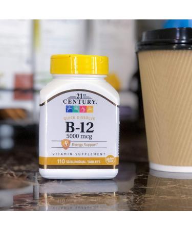 21st Century B12 Sublingual Tablets 5000 mcg - 110 Count (Pack of 1) - Buy Online on GoSupps.com
