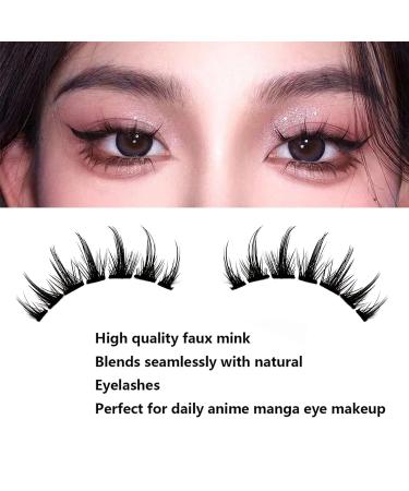 KISSNOWY Manga Lashes B-03 - Wispy Cluster Individual Lashes for Japanese Anime Cosplay Makeup - Buy Online on GoSupps.com