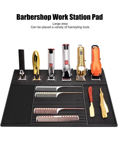 Barber Organized Mat Prevent Slip Silicone Barbershop Work Station Pad for Clippers Scissors Large Size and Temperature Resistant - Buy Online on GoSupps.com