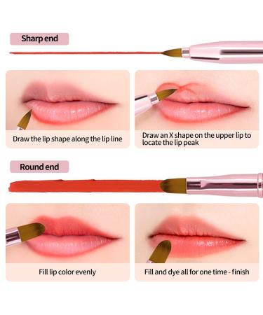 Unaone 2 Pack Retractable Lip Brushes - Dual-Ended Makeup Brush for Lipstick & Lip Gloss - Rose Gold/Pink - Buy Online on GoSupps.com