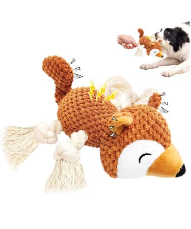 Aeitpet dog toys for large and small dogs filled toys dog dog toys dog toy squeaky plush with crinkle paper puppy toy cuddly toy for dogs brown