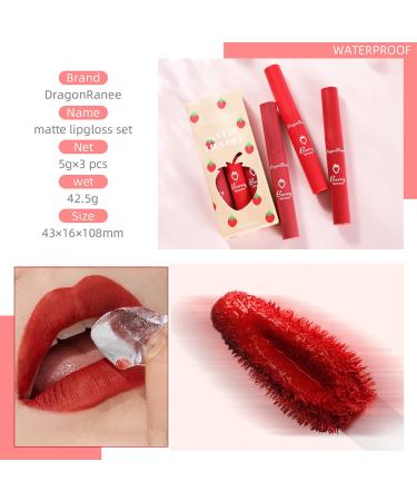 3 Piece Nude Matte Lipstick Set - Long Lasting Waterproof Lip Gloss for Women - Buy Online on GoSupps.com