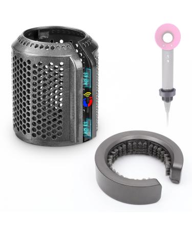 Upgraded Magnetic Hairdryer Filter Cover Compatible with Dyson Supersonic HD01 HD03 HD08 HD15 Models Hair Dryer Filter Cage wih Cleaning Brush Spare Parts (Metallic Gray) - Buy Online on GoSupps.com