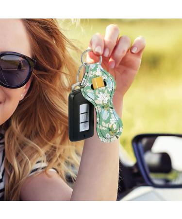 COEQINE Chapstick Holder Keychain for Women & Girls - Clip-on Lip Balm Sleeve Pouch - Travel Accessory in Green Flower Bird Design - Buy Online on GoSupps.com