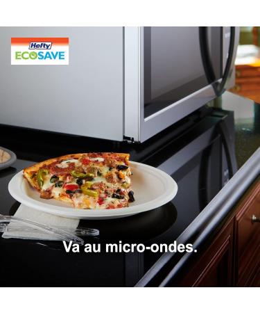 "Hefty ECOSAVE Compostable Disposable Paper Plates Dinner 10" 125 Count - Buy Online on GoSupps.com