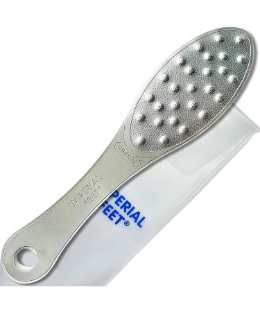 Stainless Steel Foot Scraper | Professional Double-Sided Foot File Callus Remover for Feet | Foot Rasp Scrubber for Wet Or Dry Skin | Easy to Clean Pedicure Tool  Heel Grater for Feet