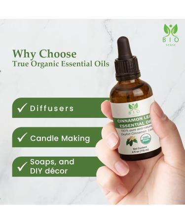 Bio Sense Cinnamon Leaf Essential Oil | 118 ml | 100% Pure & Organic Cinnamon Leaf Essential Oil | Use for Diffuser and Household| 4 fl oz. - Buy Online on GoSupps.com