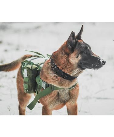 Upgrade Tactical Dog Collar for Medium Large Dogs - Adjustable Military Nylon Training Collar with Handle and Metal Buckle - Reflective and Durable - Black (Large) - Buy Online on GoSupps.com