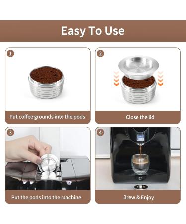 Dosettes de caf expresso r utilisables en acier inoxydable pour capsules de caf rechargeables Lavazza Blue - Buy Online on GoSupps.com