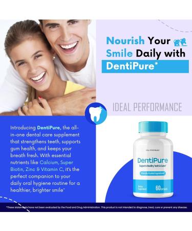 Dentipure Capsules for Healthy Teeth and Gums Dentipure Supplement Pills Advanced Oral Probiotics - All Natural Blend to Support Fresh Breath Denti Pure Oral Health Denti Pure Reviews (2 Pack) - Buy Online on GoSupps.com