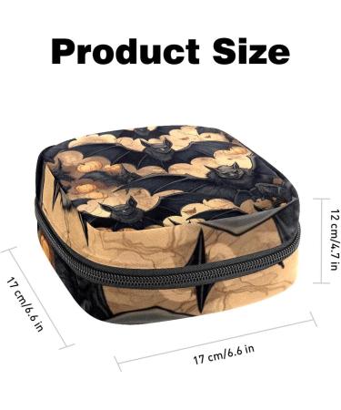 Halloween Black Bats Sanitary Napkin Storage Bag | Feminine Menstrual Cup Pouch | Portable Period Bag for Women and Girls - Multi-colored - Buy Online on GoSupps.com